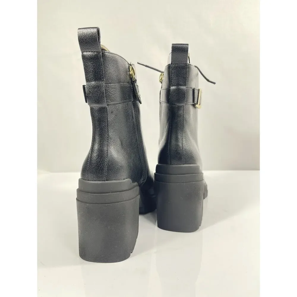 INC International Concepts Boots Womens Size 6.5 Black ANISTYNP Ankle Block Heel